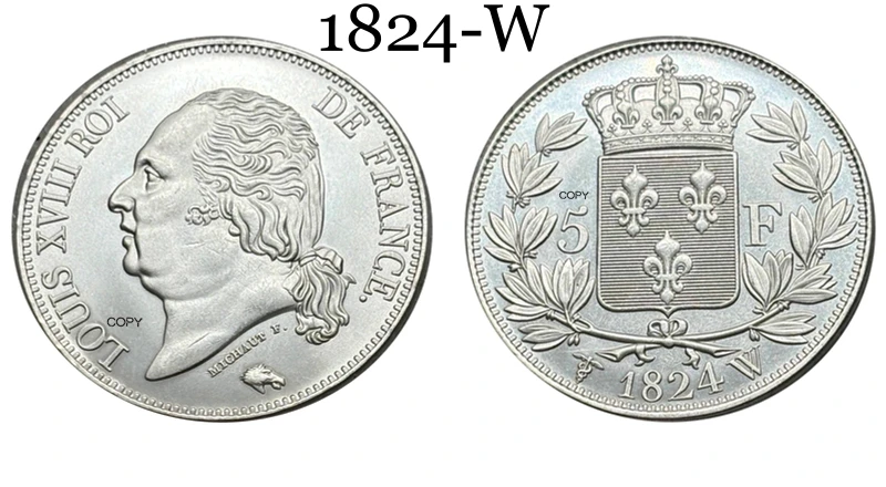 

Копия монеты Франция 1824 год 5 франков