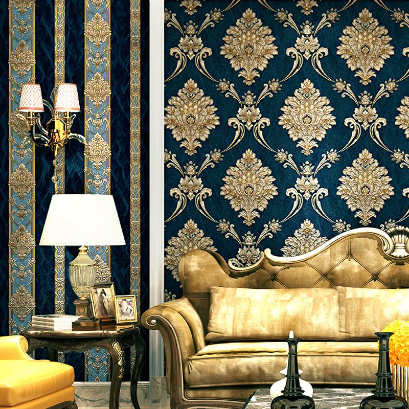 

3d Three-dimensional European-style Wallpaper Bedroom Room Warm Living Room Vertical Stripes Wallpaper Wallpap 3d Wallpaper