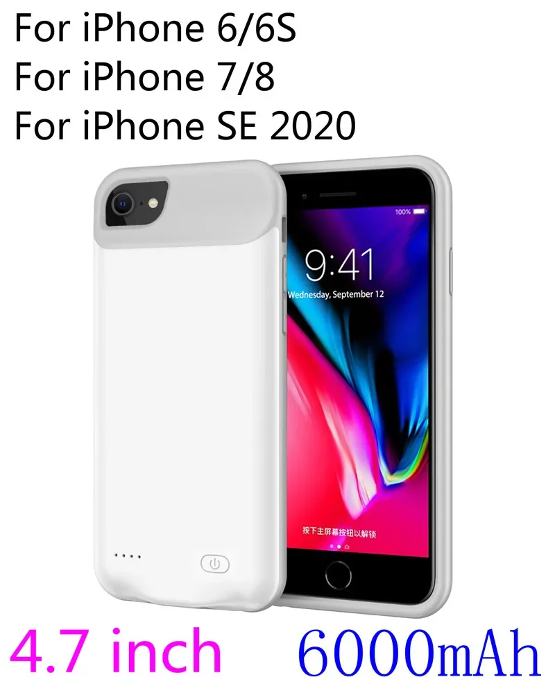 Чехол для iPhone X XR XS Max SE 8000 6 6S 7 8 Plus 6000/2020 мАч