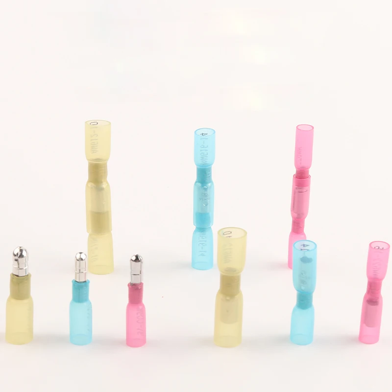 

10/30pcs Female Male Splice Wire Terminal Bullet Waterproof Heat Shrink Butt Spade Terminals Crimp Electrical Cable Connector