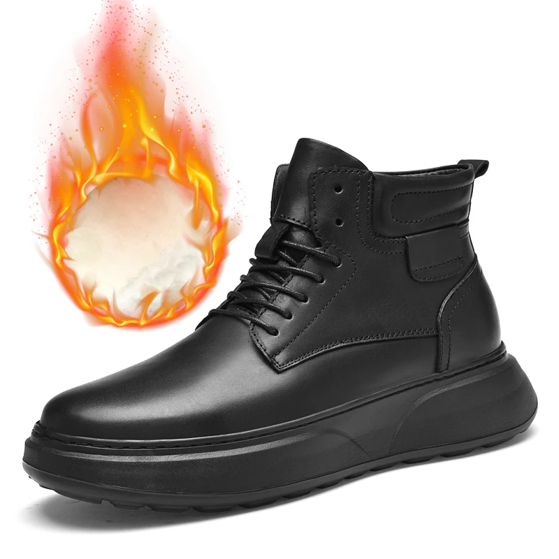 Мужские зимние ботинки теплые красивые стильные на шнуровке зимняя нескользящая