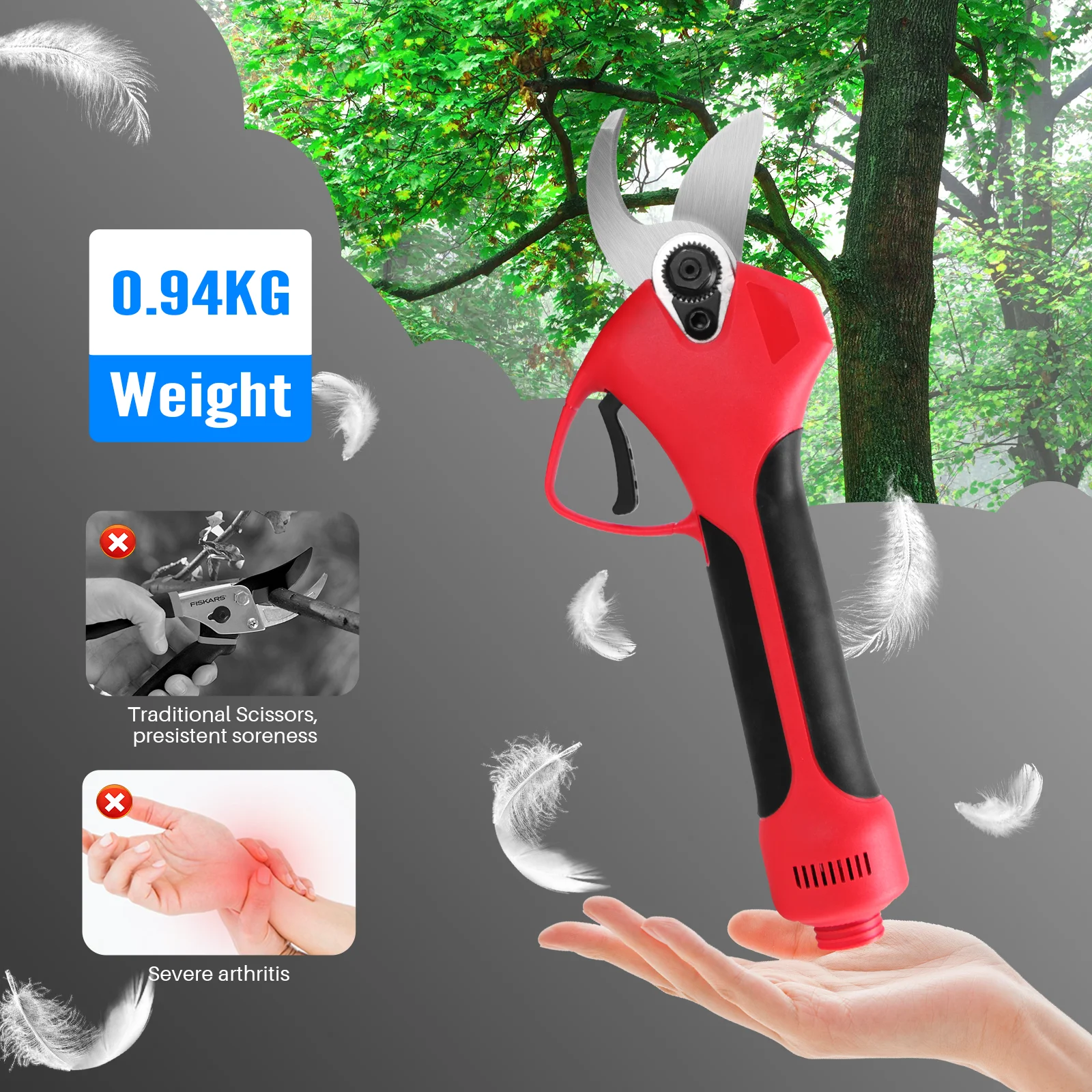 

43.2V Cordless Electric Pruner Pruning Shear Efficient Fruit Tree Bonsai Pruning Branches Cutter Landscaping Tool