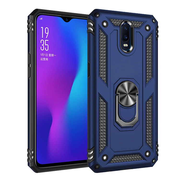 

Luxury Shockproof Armor Car Magnetic Phone Case For Oppo R15 R17 F11 Pro R19 A5 A3S A5S AX5S A7 A12 Ring Holder Back Cover