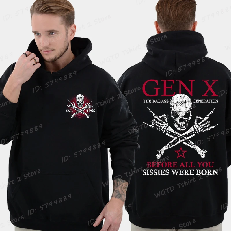 Фото Забавные толстовки Skull & Gen X Before All You Sissie Were Born, мужская уличная толстовка с длинными рукавами, толстовки Generation X №3