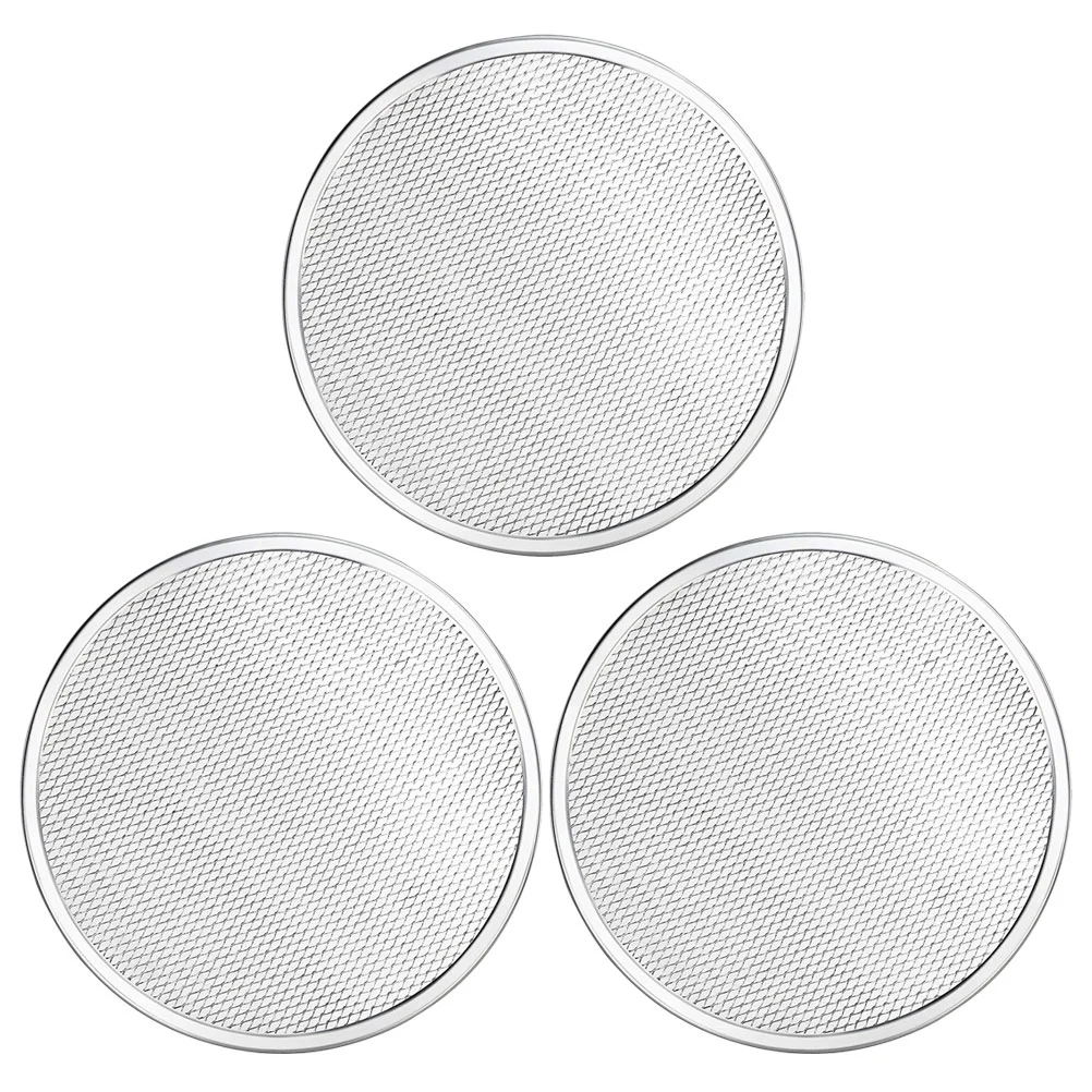 

3Pcs Household Pizza Pan Multi-function Baking Tray Metal Oven Tray Pizza Baking Tray Pizza Screen