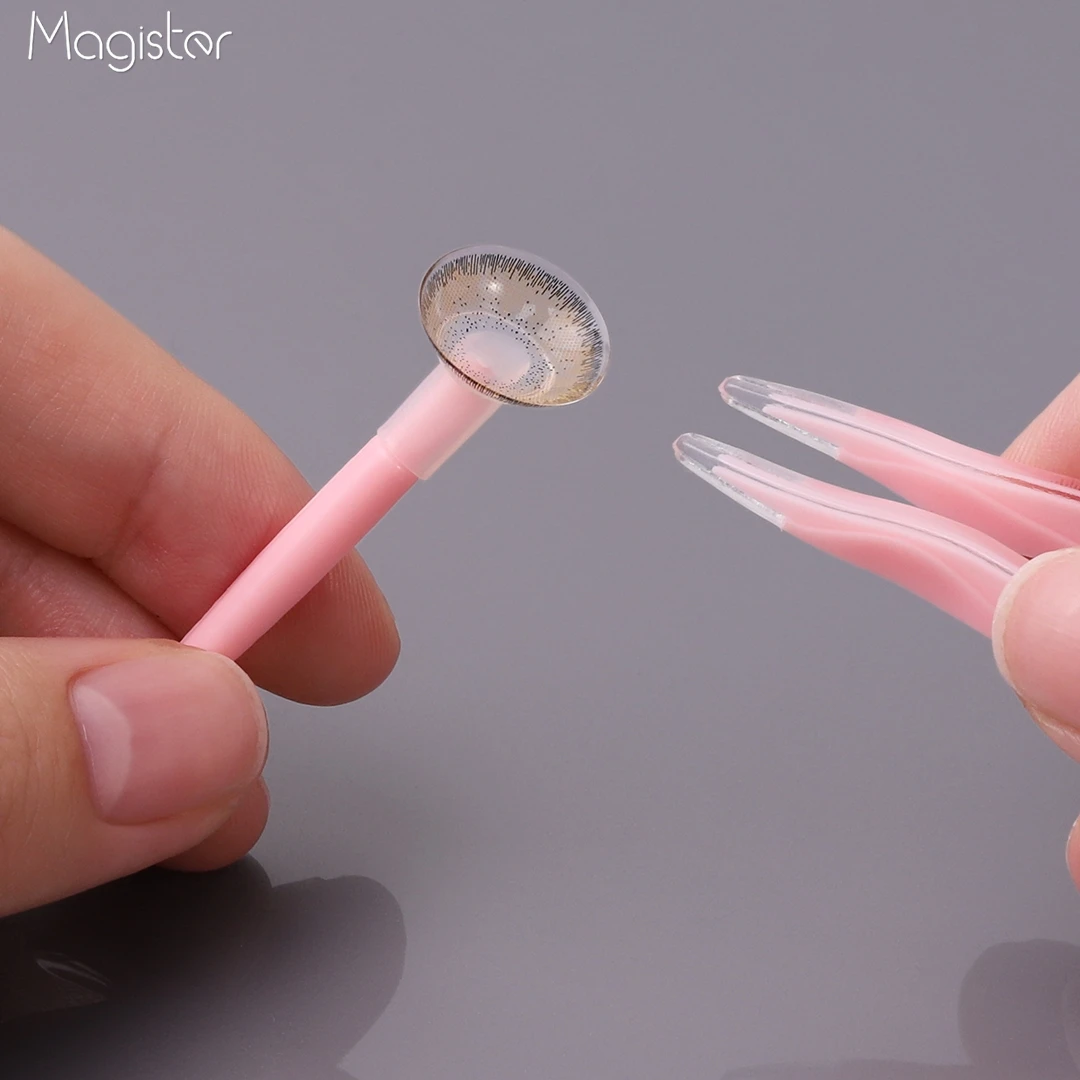 

Colored Contact Lens Case Clip Stick Tweezers Combination Box Lenses with Contact Case Eye Contacts With Color Eye Contacts Lens