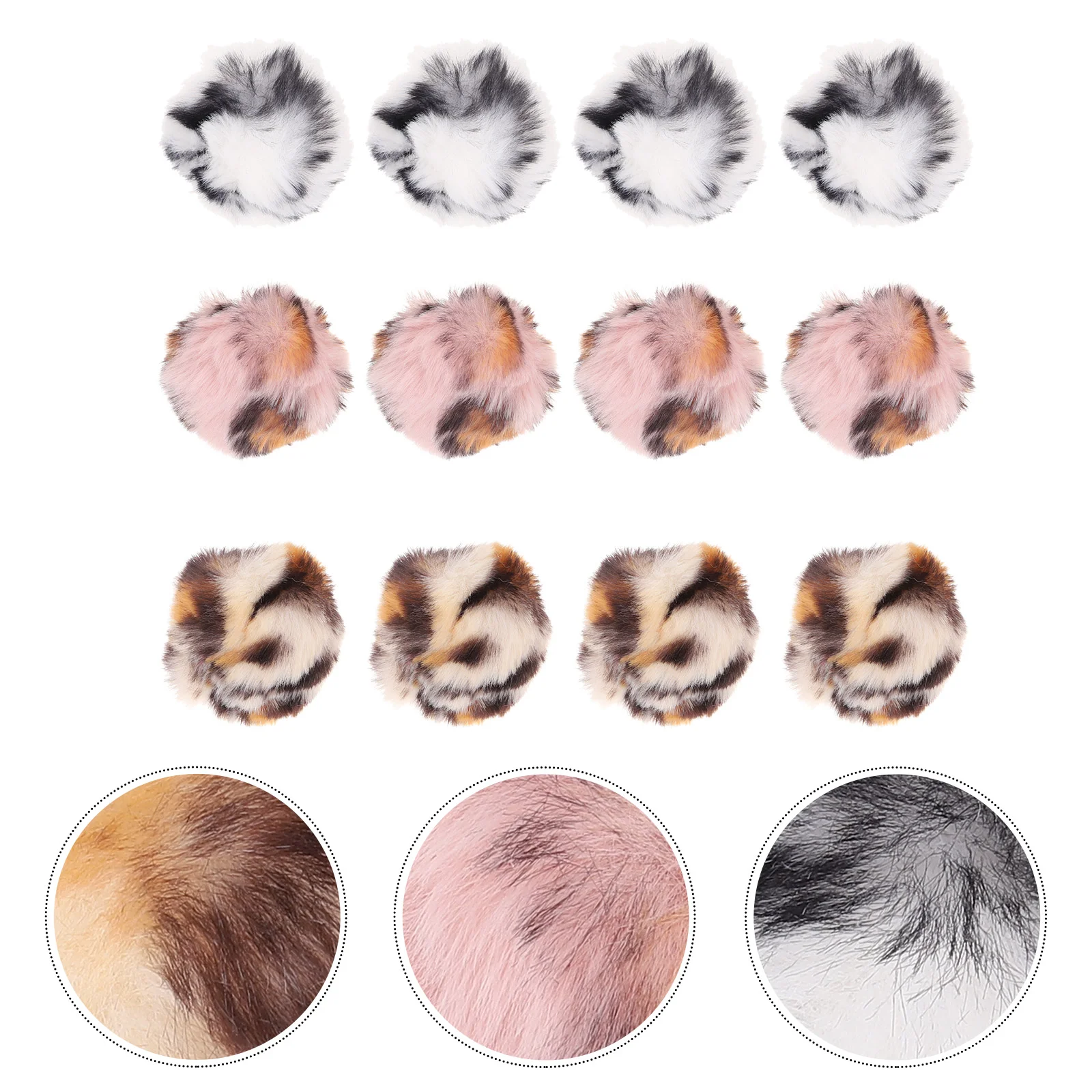 

12Pcs Cat Ball Chew Durable Funny Artificial Fur Interactive Plush Ball Plaything Catnip Toy Pet Supplies