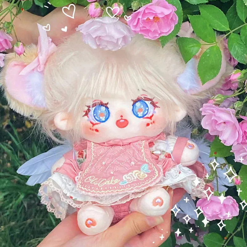 

Idol Original 20cm No Attribute Cute Rose Nini Animal Ears Plush Stuffed Dolls Skeleton Body Toy Lovely Plushie Birthdays Gift