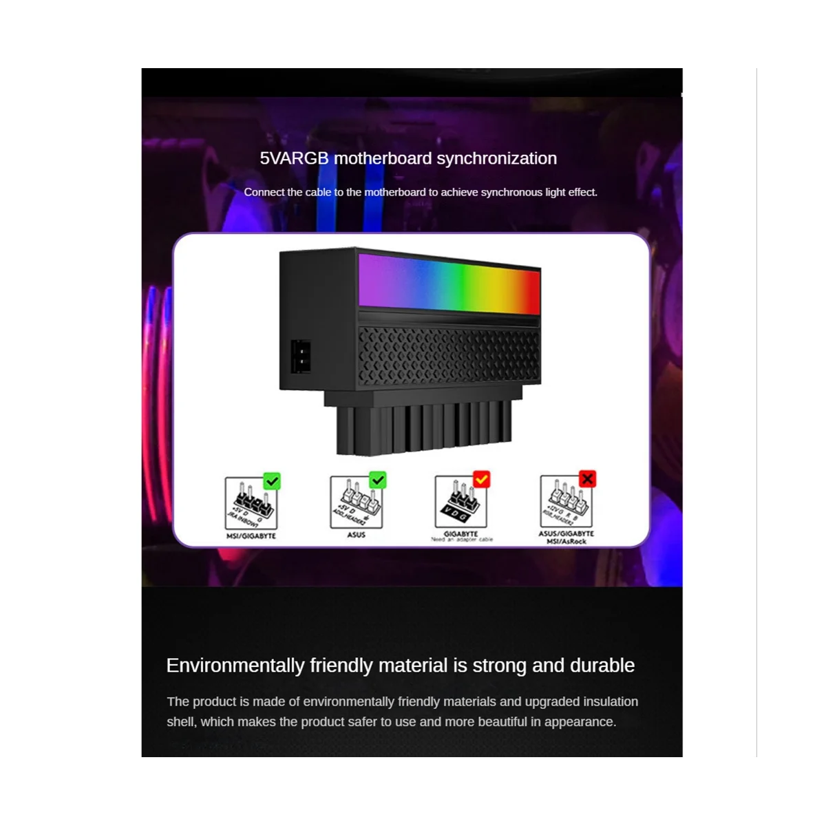 

Адаптер ATX с 24 контактами на 90 градусов, 5 В, 3-контактный блок питания для материнской платы ARGB, модульный монтажный аксессуар «сделай сам», черный