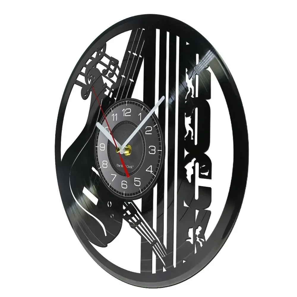 Электрическая гитара Rock виниловая пластина CD диск настенные часы ремешок музыка