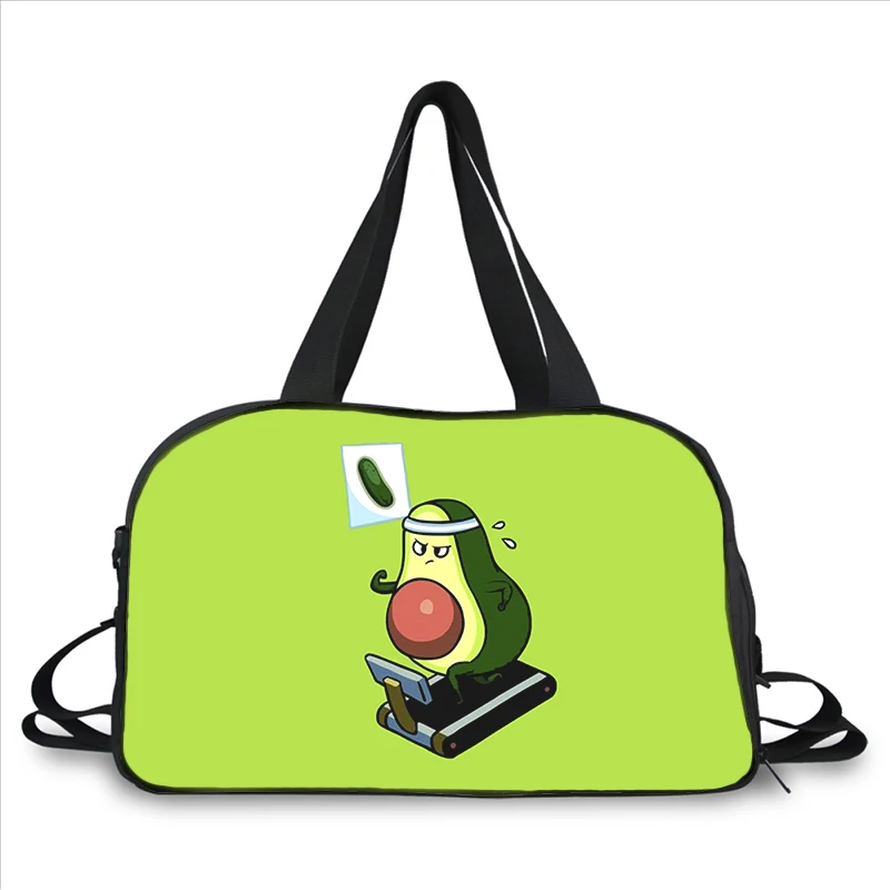 Cartoon cute avocado 3D printing fashion trend portable large capacity multi-function messenger bag travel bag