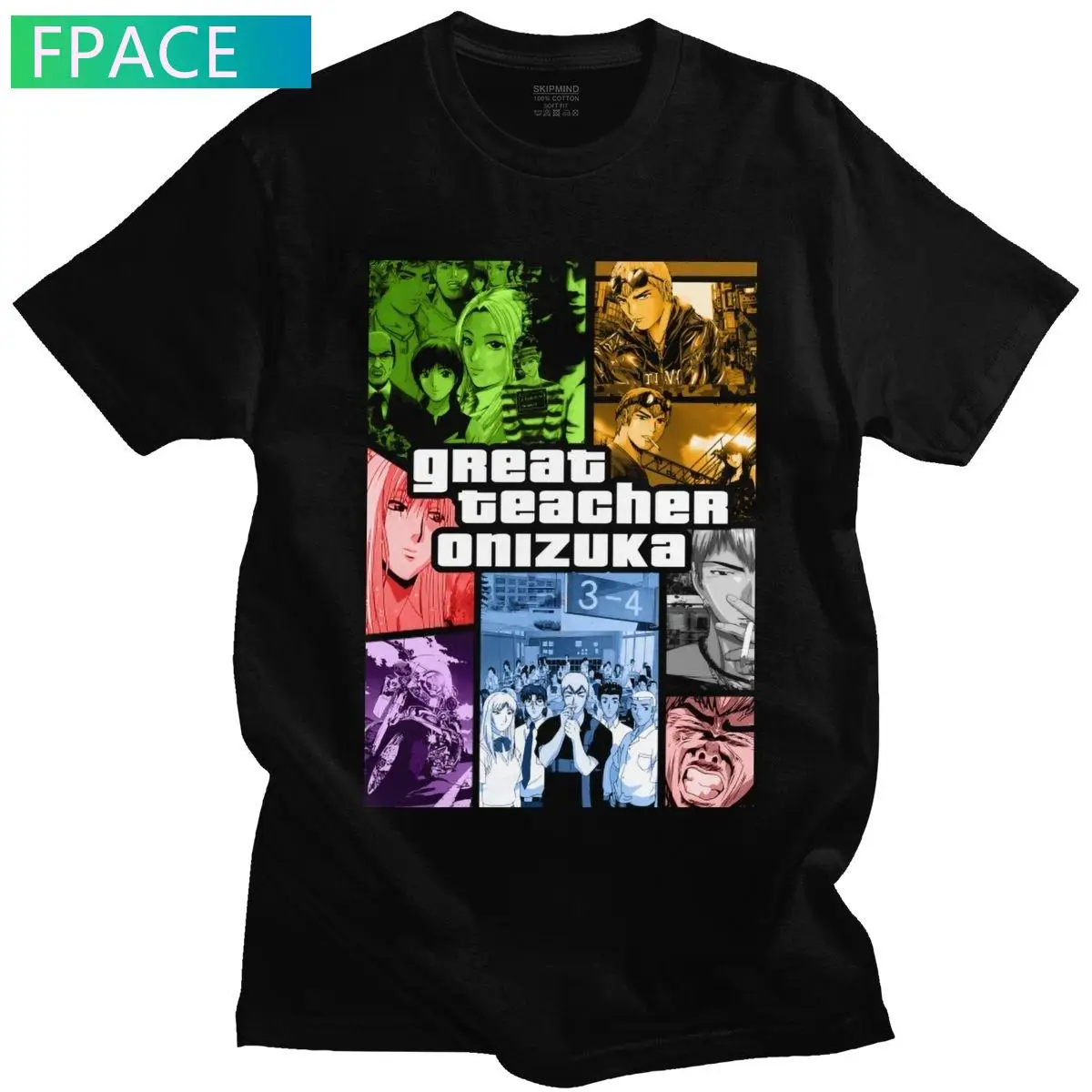

Great Teacher Onizuka Tshirt Men Pure Cotton Japanese Manga Eikichi T-shirt Anime GTO T Shirt Short Sleeve Fashion Tee Top Gift