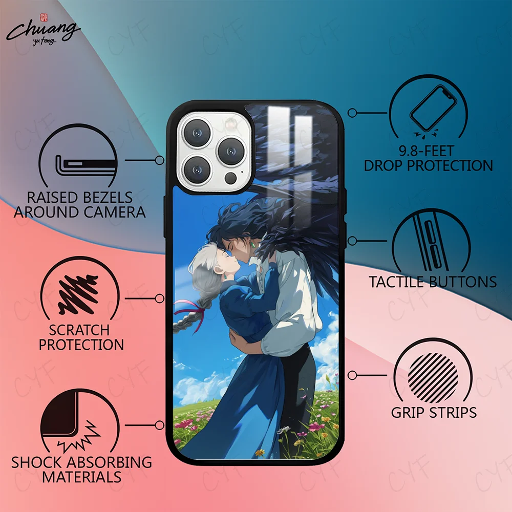 Чехол для телефона H-Howls Moving C-Castle 11 12 13 14 15 16 Pro Max mini Plus с сильным магнитным