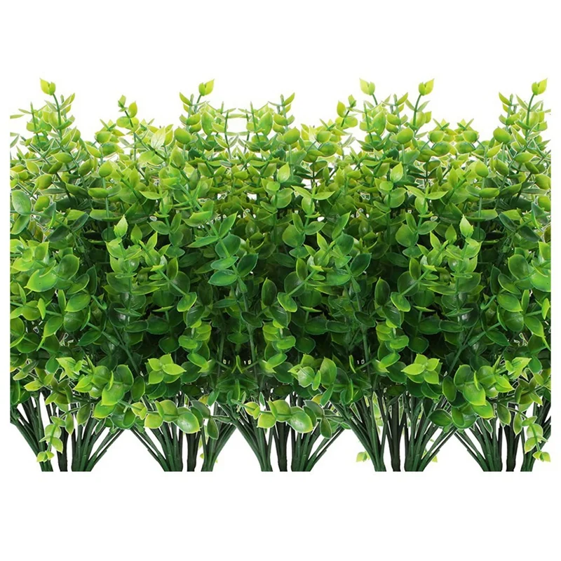 

24 Pcs Of Artificial Boxwood Plants, Fake Green Leaves ,Shrubs Are UV Resistant , Used For Home Outdoor Decorations