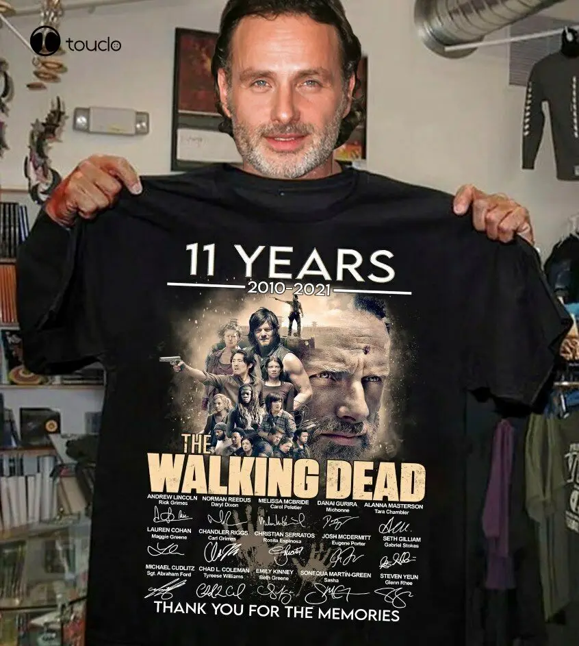 

New The Walking Dead 11Th Anniversary 2010-2021 Thank You For The Memories T-Shirt Cotton Tee Shirt Unisex