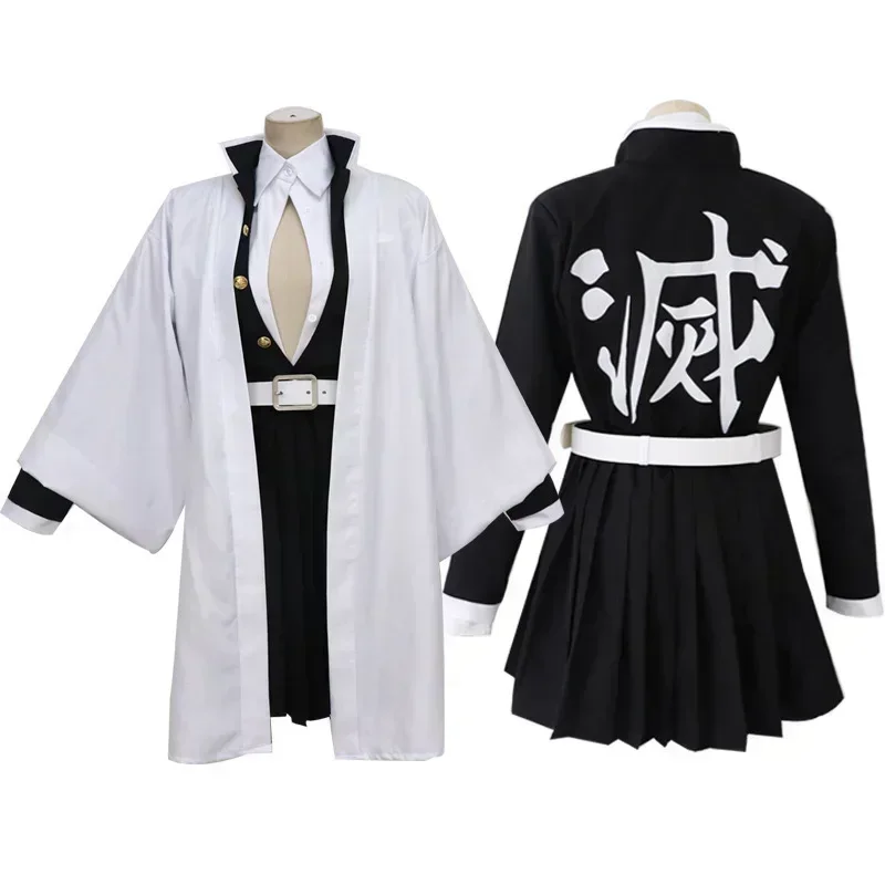 Аниме Kanroji Mitsuri Косплей Костюм Kimetsu No Yaiba Kostuum Kimono Uniform Pruik Хэллоуин Sleding