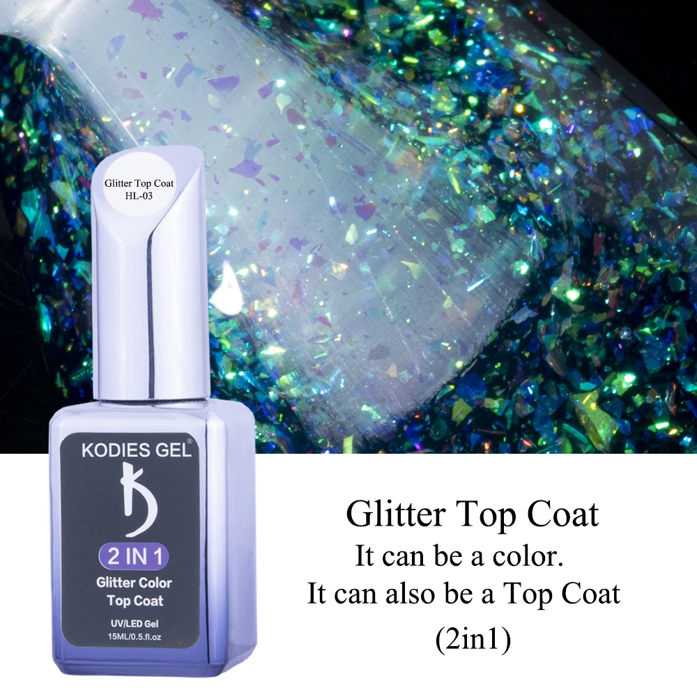 Гель-лак для ногтей KODIES гель маникюра смешанный Блеск верхнее покрытие без