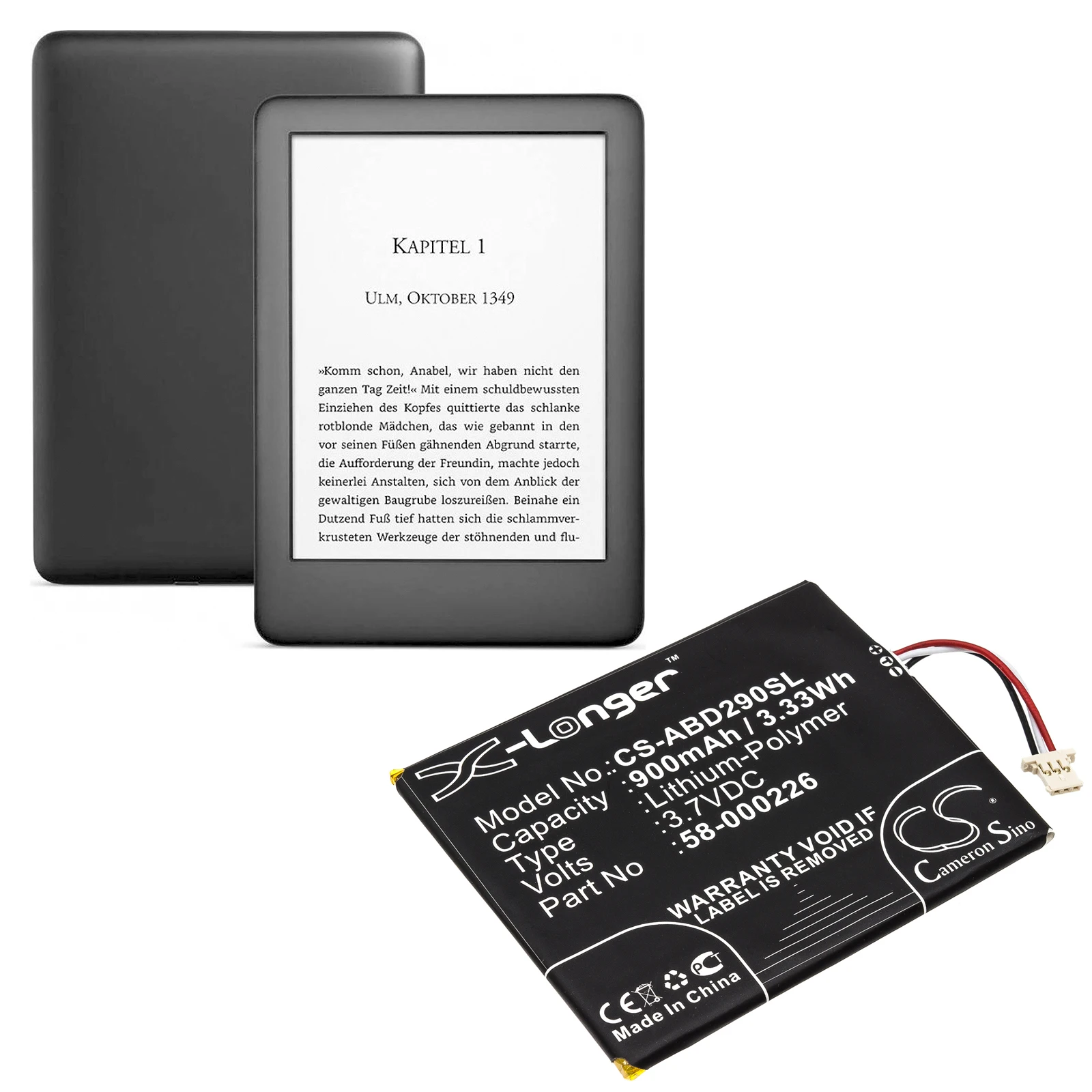 

Cameron Sino 900mAh Battery for Amazon Kindle 10th,J9G29R,B07DLPWYB7, 53-014490,Kindle Touch 2019, Basic 10th Generation
