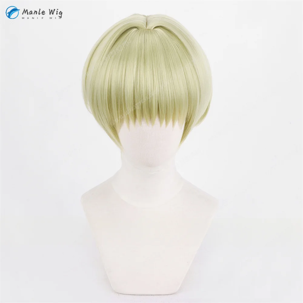 Аниме Hunter Shalnark Косплей Парик 30 см Короткие Зеленые Желтые Парики Термостойкие