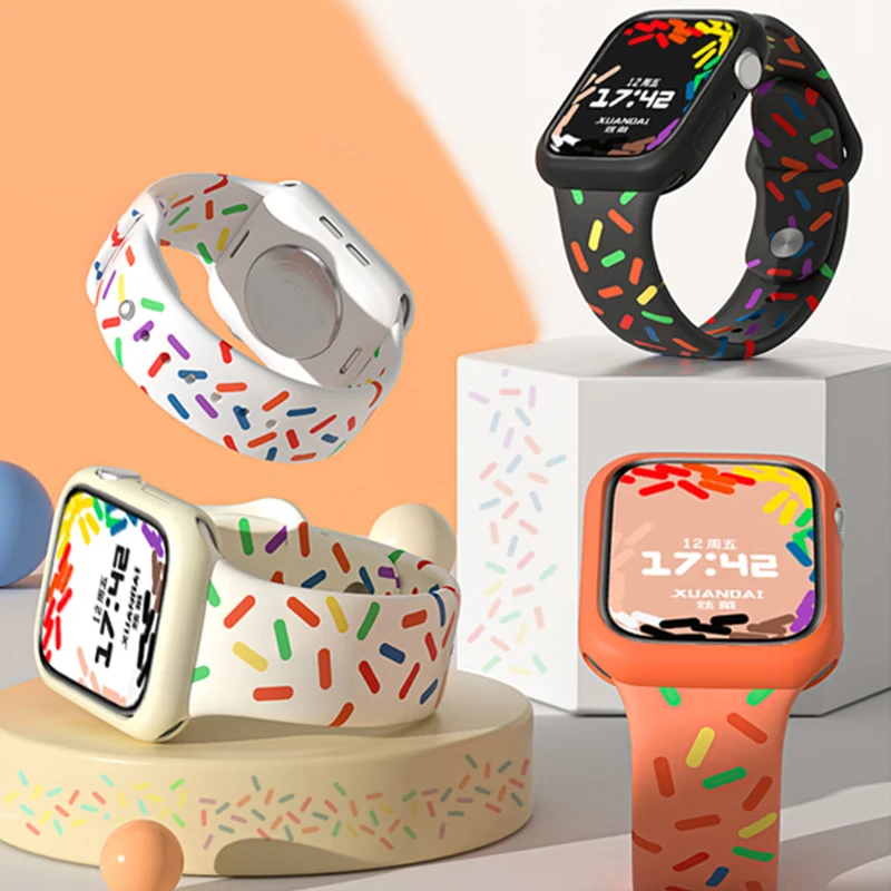Pride Edition Strap for Apple Watch Band 40mm 41mm 44mm 45mm 49mm Silicone Replacement Band for iWatch Ultra Series 8/7/6/5/SE
