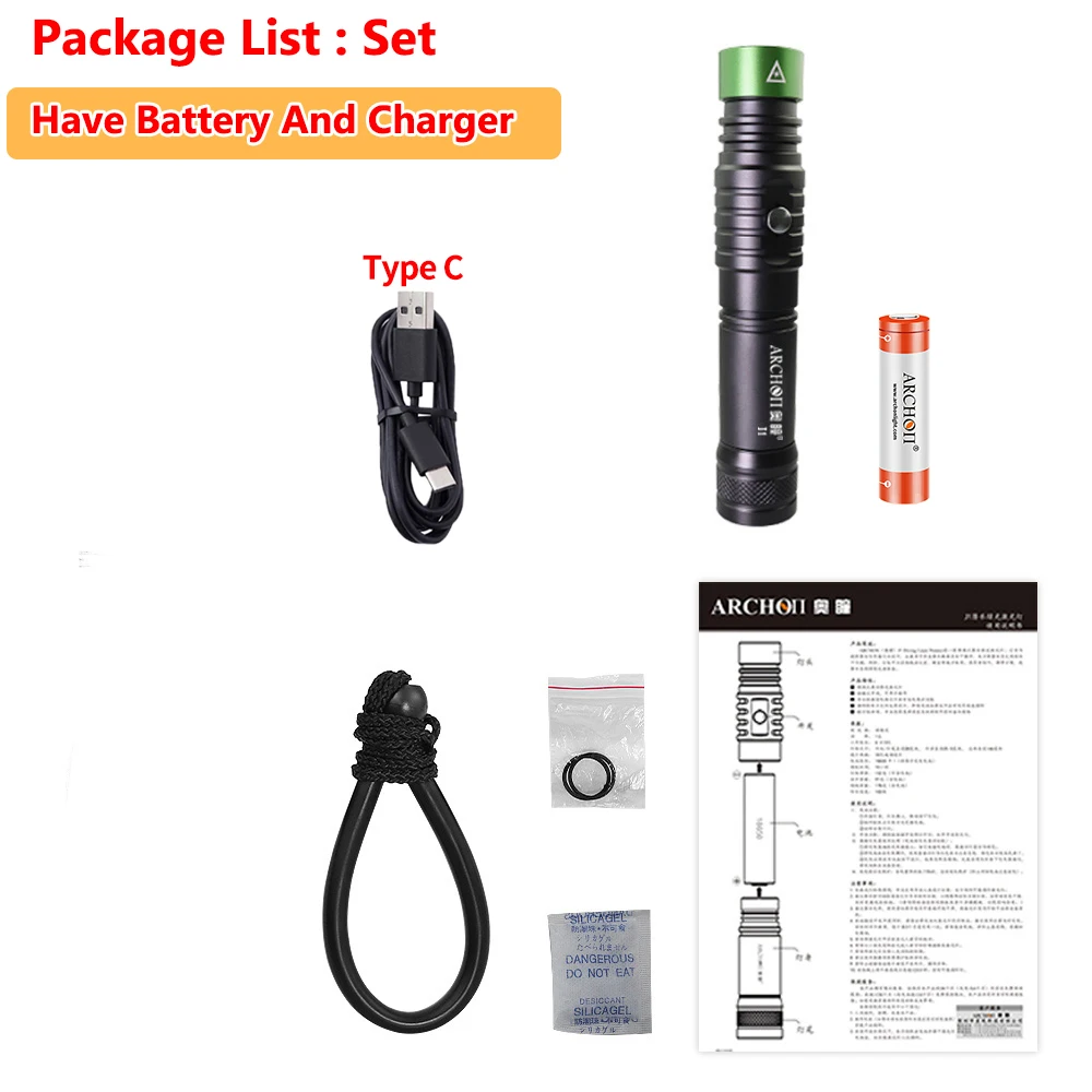 

ARCHON J2/J1 Фонарик для дайвинга