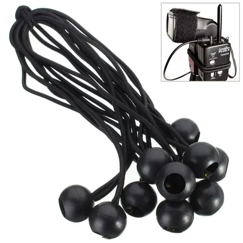 

Black Ball Bungee Bungie Cord Multifunctional Tent Ball Heavy Duty Canopy Tent Tarp Tie Downs Strap Outdoor Tools