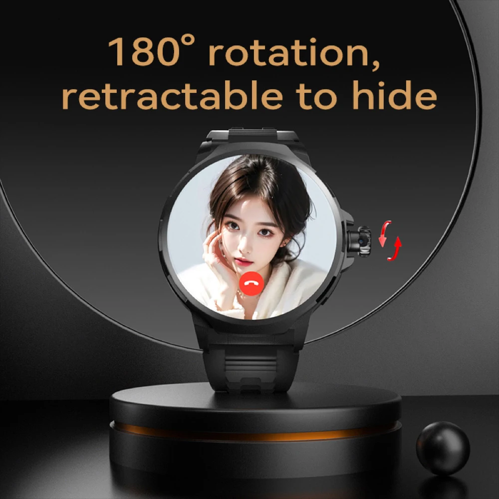 Смарт-часы с видеозвонком 4G масштабируемая вращающаяся камера пульсометр