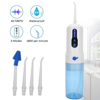 oral irrigator usb rechargeable water flosser portable dental water jet 200ml 4 modes water tank waterproof teeth cleaner 4 jet