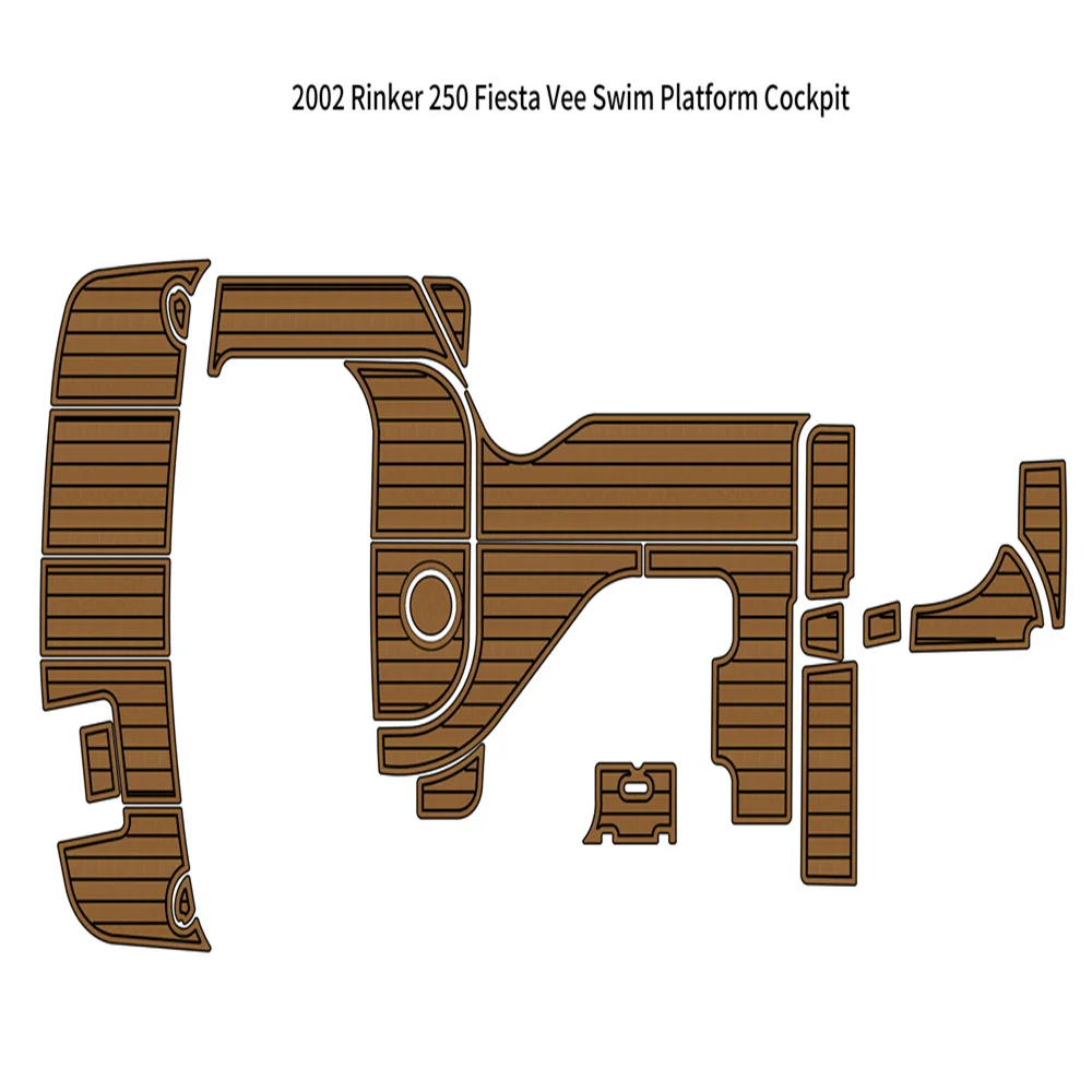 2002 Rinker 250 Fiesta Vee Swim Платформа Кокпита Лодка EVA Тиковая палуба Напольный коврик