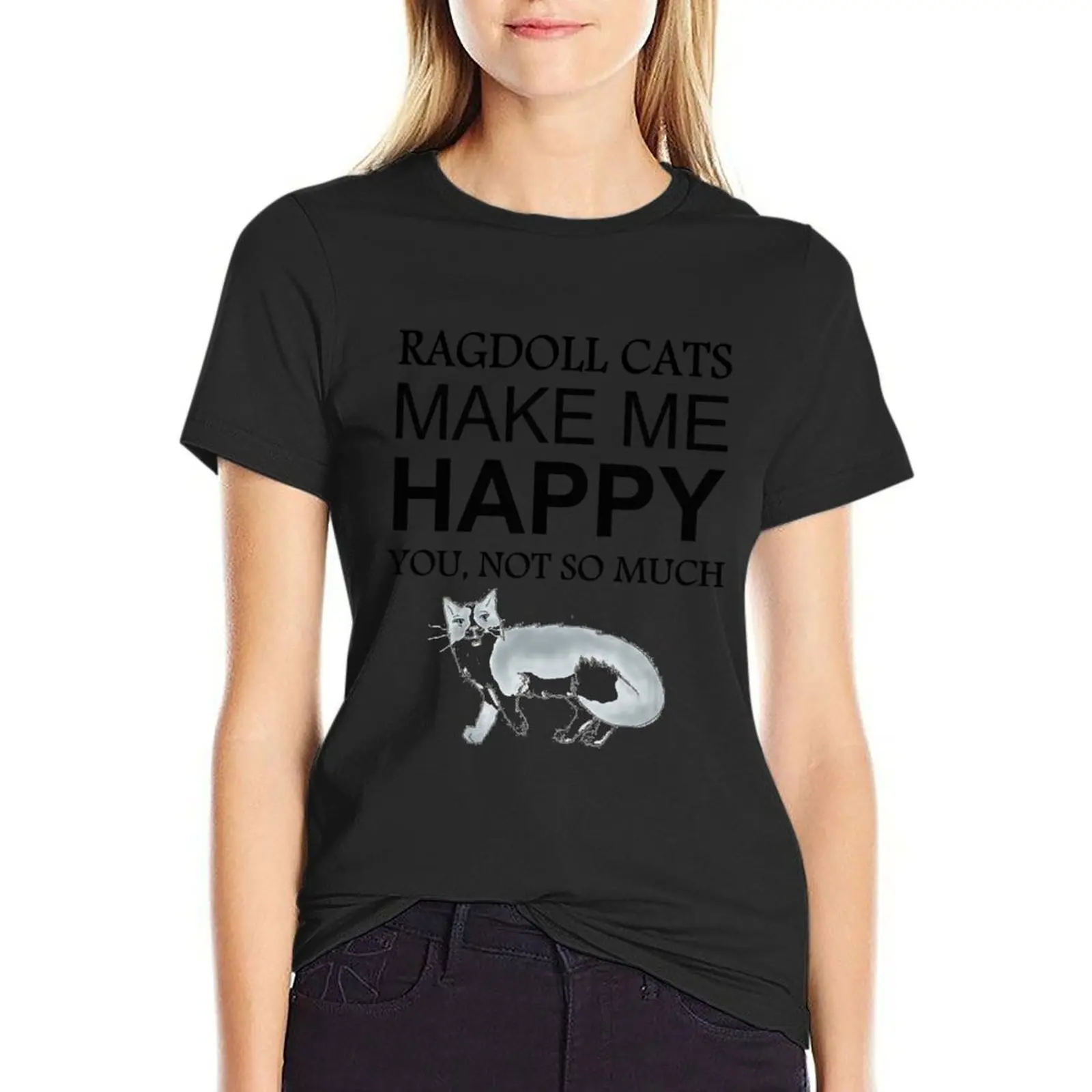 Футболка Ragdoll с надписью Make Me Happy милая одежда топы для женщин