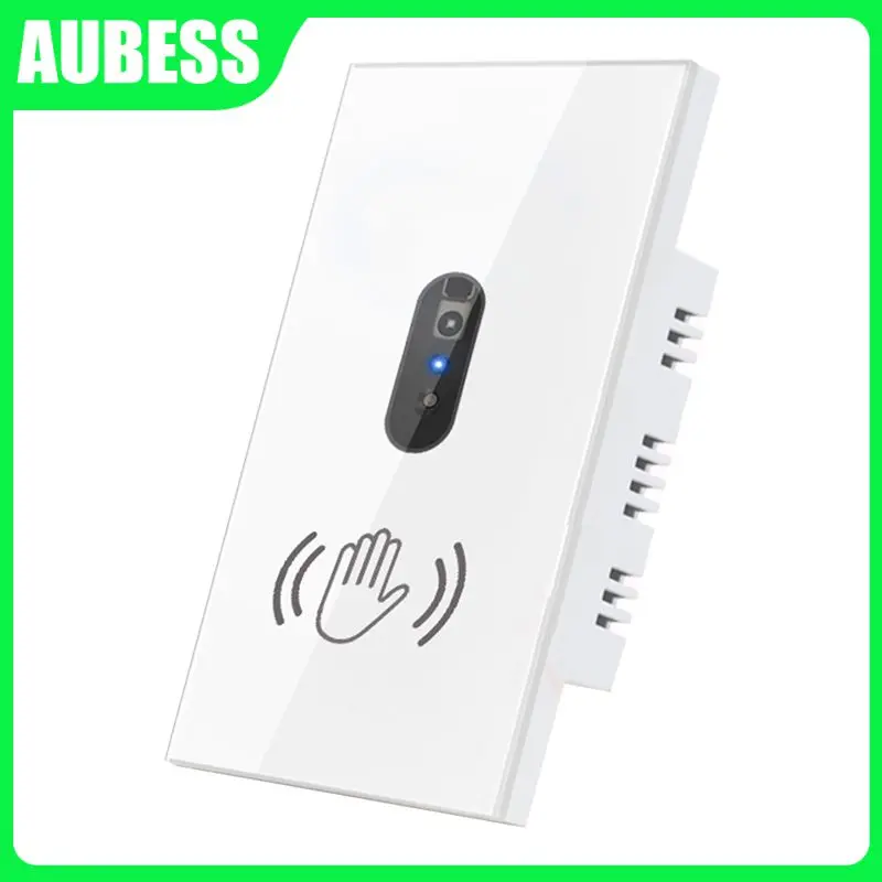 

2/3/5PCS Wall Light Switch No Touch Needed 10a Traditional Switch Tempered Glass Panel Neutral Wire Intelligent Switch