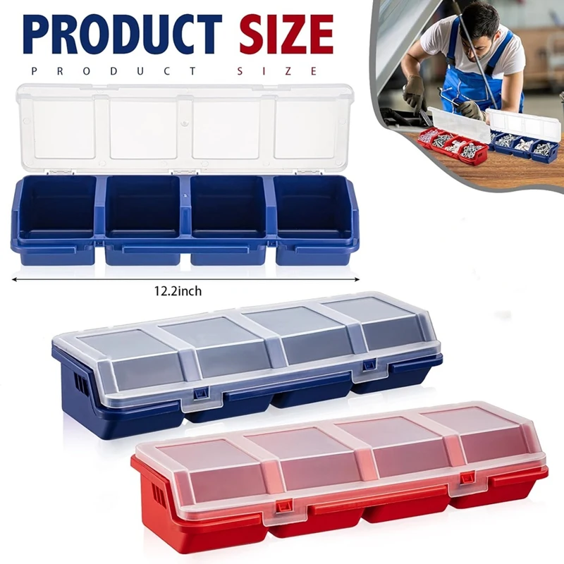 BEAU-6 упаковок винтовой органайзер коробка с крышками 4 отделения разделитель