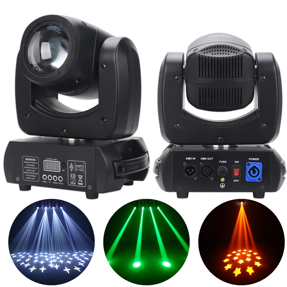 

YUER 100W Gobo Light 8 Prism LED Spotlight Stage Effect Lighting DJ Disco LED Moving Head Lights DMX Party DJ Lighting