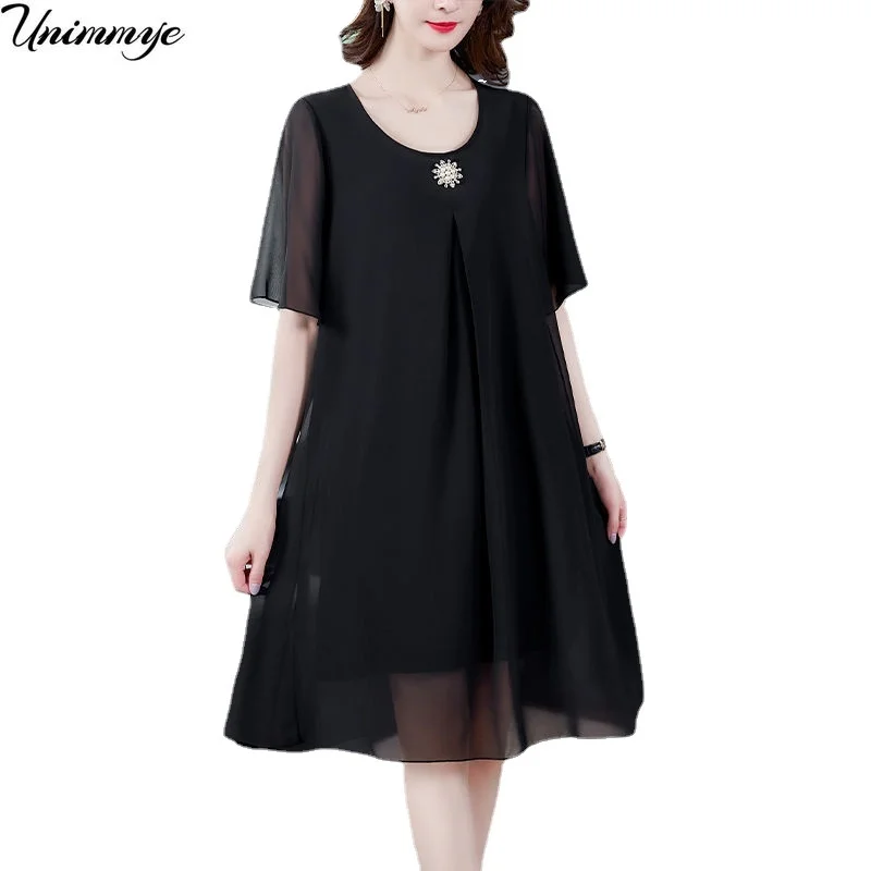 

Женское шифоновое платье с коротким рукавом, размеры до 5XL