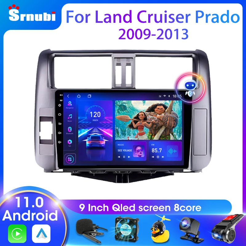 

Srnubi 2 Din Android Car Radio for Toyota Land Cruiser Prado 150 2009 - 2013 Multimedia Player Wireless Carplay Auto GPS Stereo