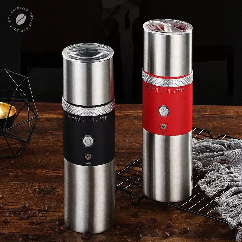 

Electric Burr Coffee Grinder Portable Coffee Maker with Grinder Mini Rechargeable Coffee Bean Grinder Adjustable Setting