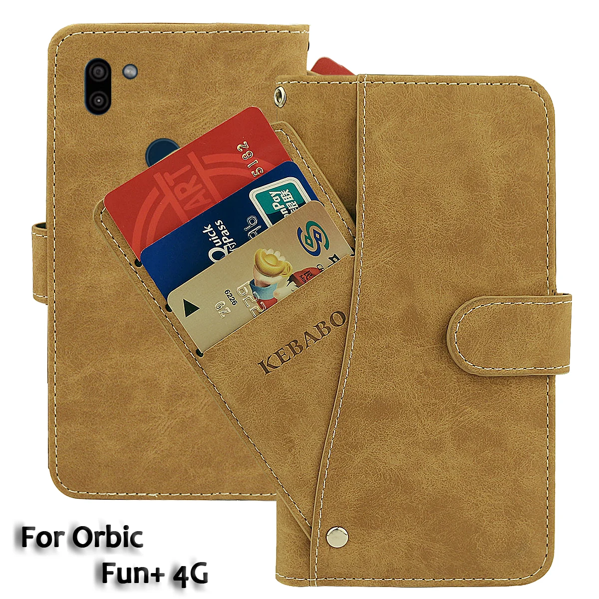 

Vintage Leather Wallet Orbic Fun+ Fun Plus 4G Case 6.1" Flip Luxury Card Slots Cover Magnet Phone Protective Cases Bags