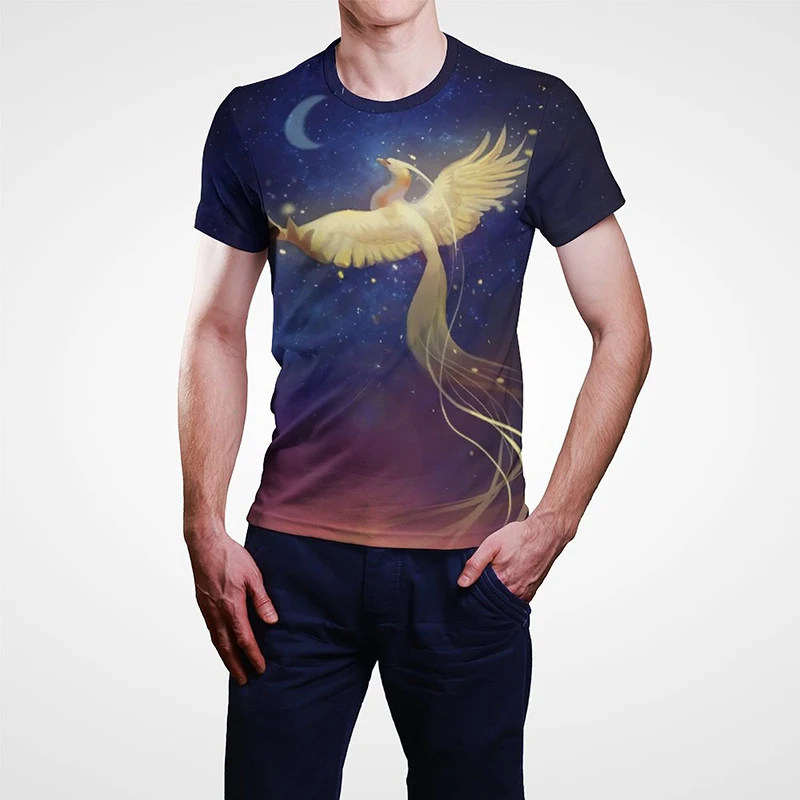 Футболка Мужская/женская с 3D-принтом птицы Феникс модная тенниска короткими