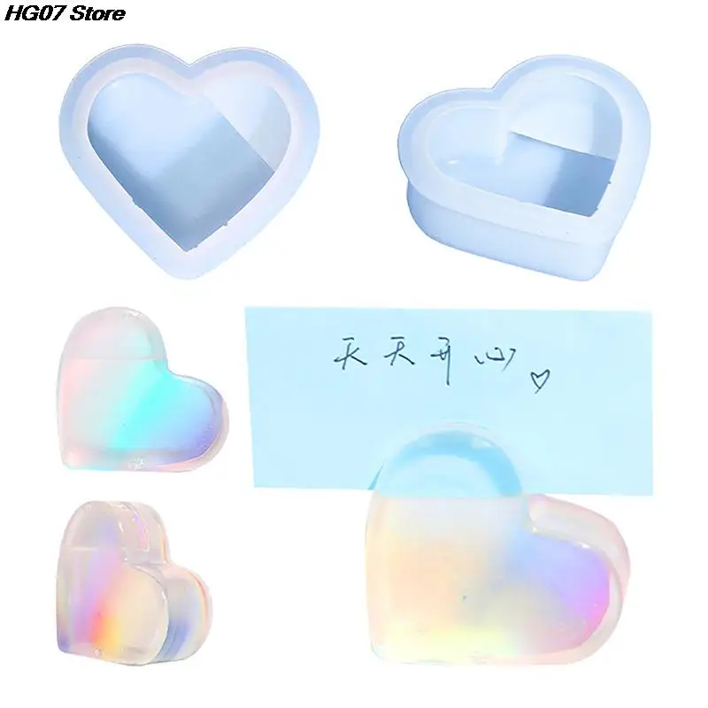 

1XHeart Card Holder Silicone Mold DIY Concrete Cement Business Making Plaster Resin Casting Mould Home Handicraft Desktop Decor