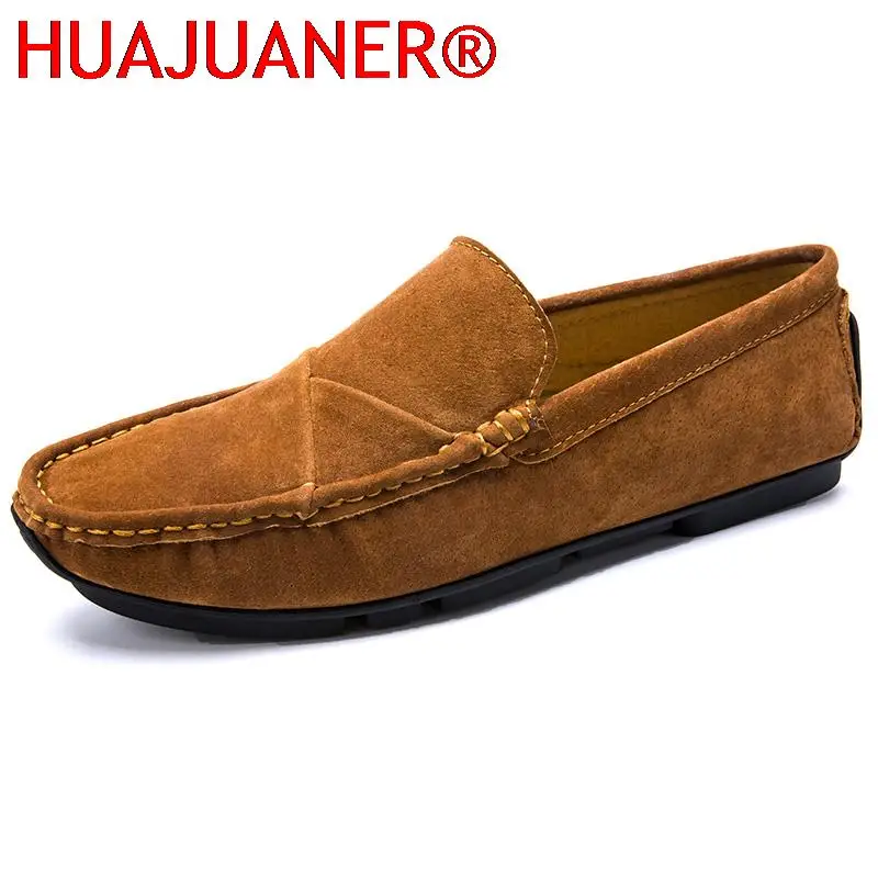 

New Mens Shoes Casual Leather Loafers Fashion Lightweight Luxury Suede Shoes Soft Non-Slip Summer Driving Flats Mocasines Hombre