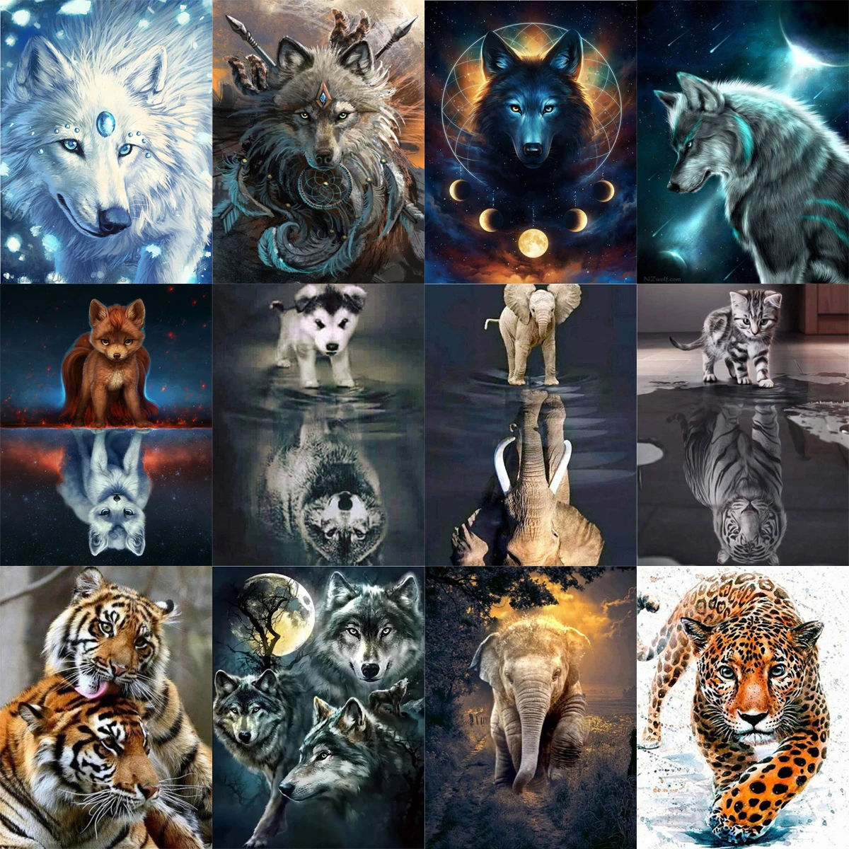 

5D Diamond Painting DIY Cartoon Animal Pattern Round Diamond Embroidery Mosaic Home Decoration Gift