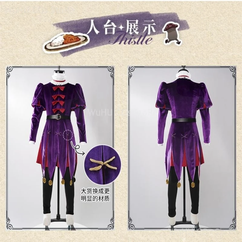 Аниме Delicious In Dungeon Cos Чертополох Косплей Костюм Фиолетовый Парик Лоunatic Волшебник