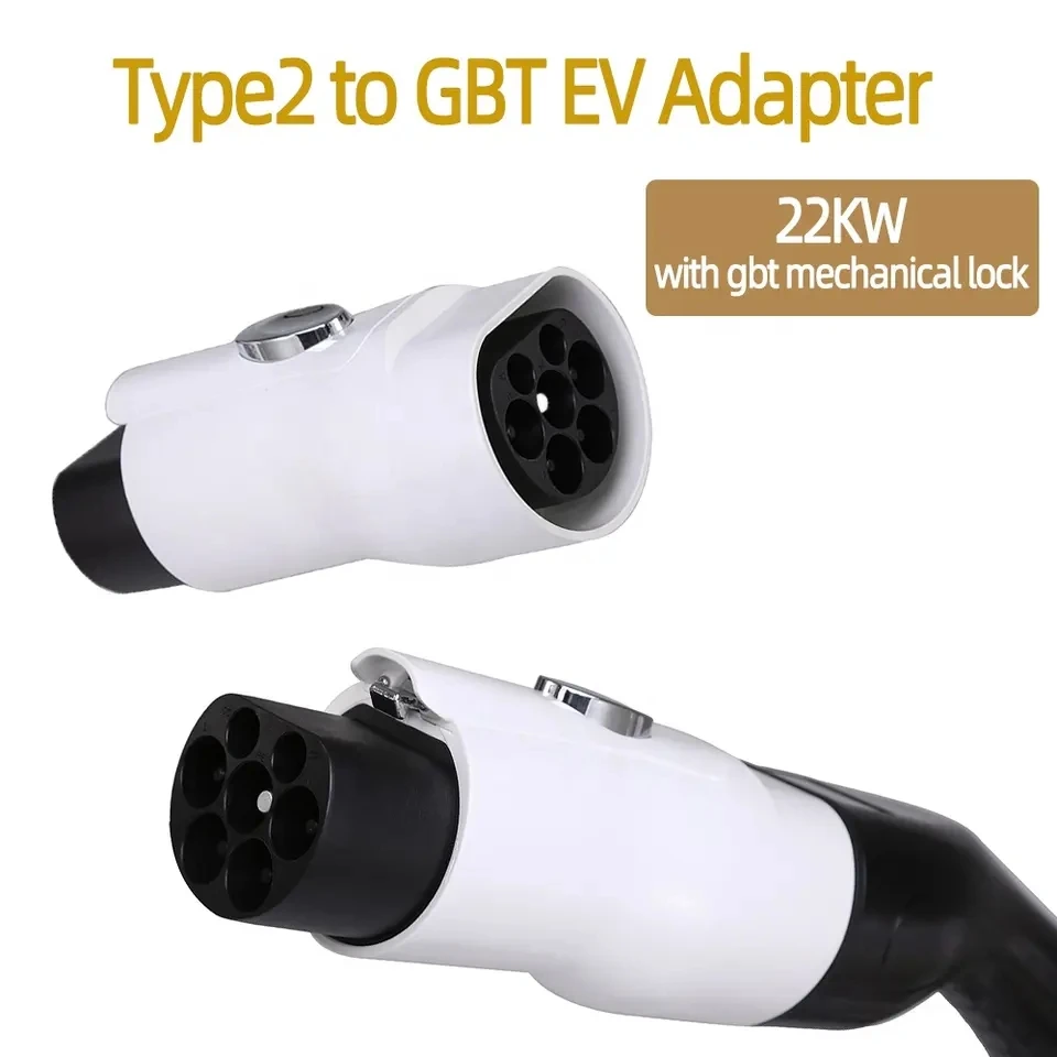 

New 22KW Cars Charger Connector 32A 3 Phases Ev Adaptor Iec 62196 Type2 To Gbt Adaptor Use For China Standard Vehicles Charging