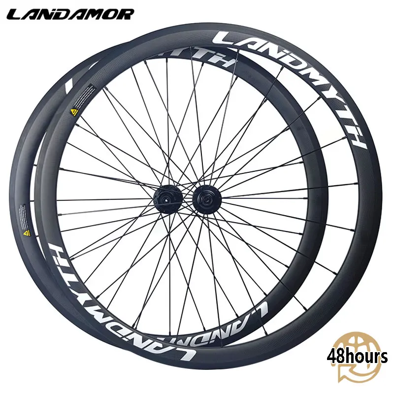 

LANDMYTH Road Bike 700C Carbon Wheels Toray T700 38 Rim Brake Clincher 11 Speed UCI Standard 24 Holes Complete Cycling Customize