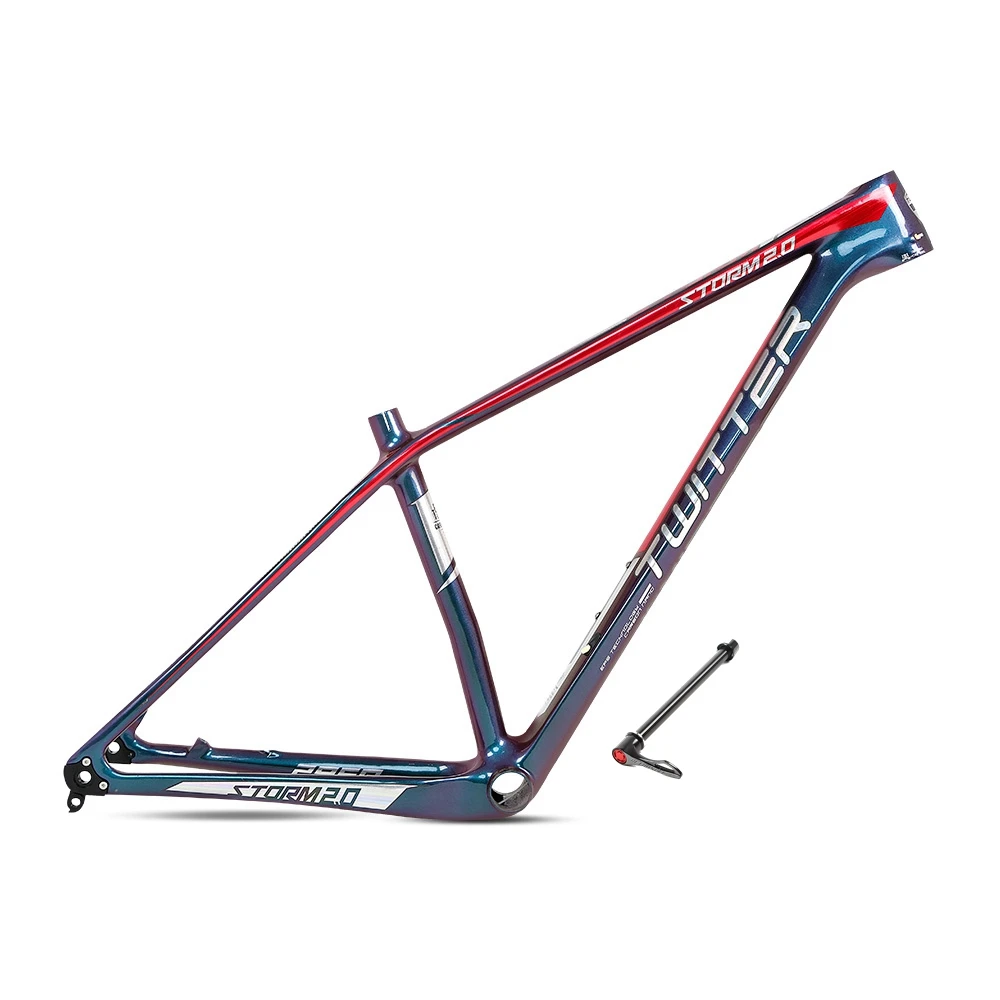 Купи TWITTER bicycle frame STORM2.0 barrel pumping 12*142 (148 universal) 29er carbon fiber mountain bike frame gravel bicycle frame за 16,380 рублей в магазине AliExpress