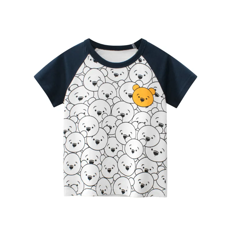 Boy Summer Short Sleeve T-Shirts Girl Casual Cartoon Tee Shirt Toddler Crew Neck Top Kids Wear Fashion Children Clothing