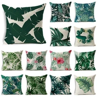 2022 tropical plants cushion cover green leaf red flower pillowcase home sofa home chair pillow case fall winter pillows covers