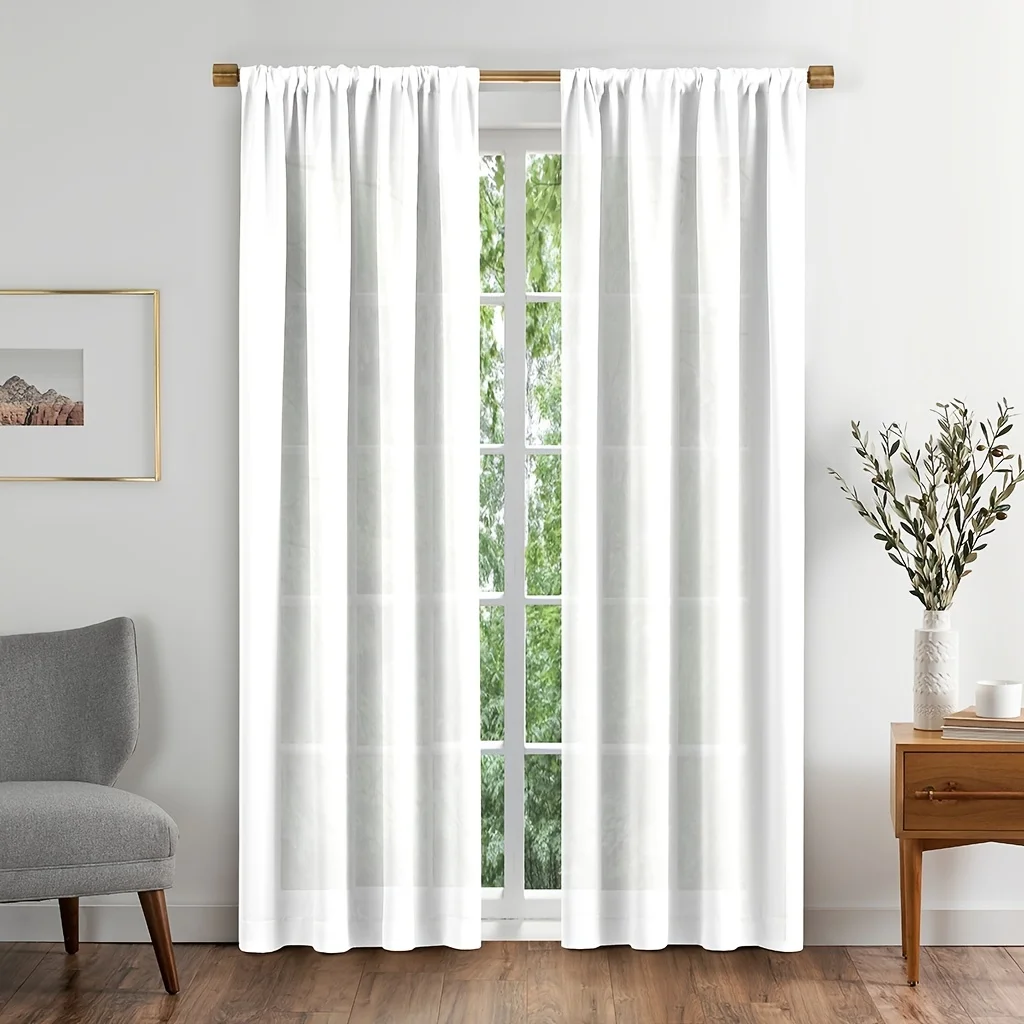 

2 шт. шторы, белые шторы, непрозрачные, уличные шторы для виллы, украшение для кабинета, тканевый фон