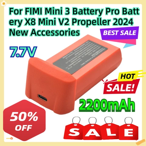 Для FIMI Mini 3 аккумулятор 2200 мАч Pro аккумулятор X8 Mini V2 пропеллер 2024 новые аксессуары