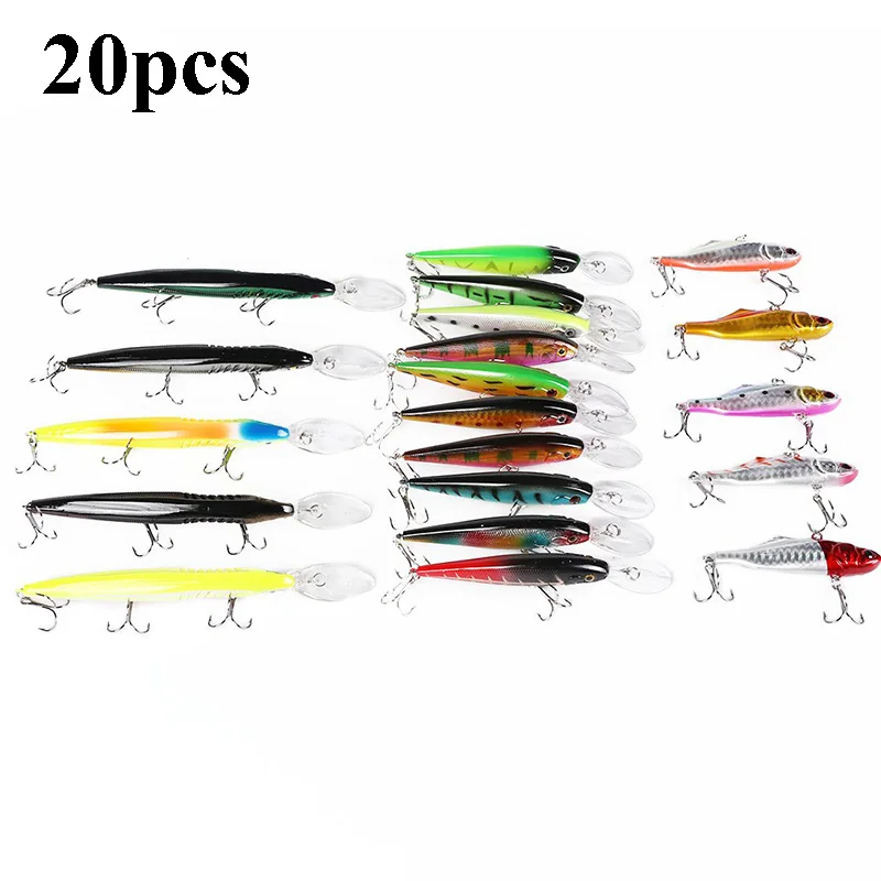 10/20/43/56pcs Mixed Fishing Lure Kits Life-like Swimbait Artificial Wobblers Hard Baits Carp Bait Professional Fishing Tackle